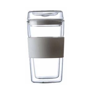 300ml بيركس زجاج شرب كوب مع غطاء زجاجي