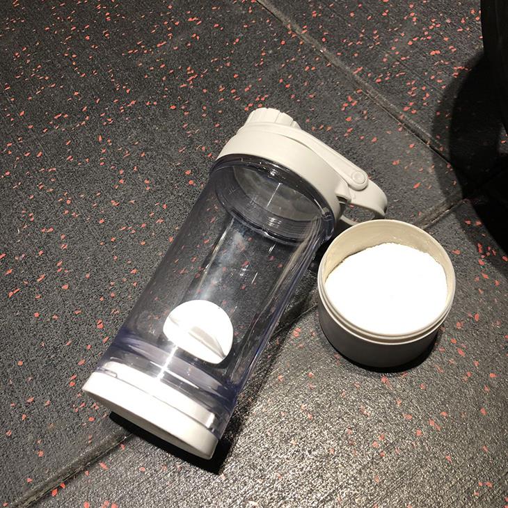 500ml New Design Plastic Protein Powder Gym Sports Shaker Water Bottle With Storage Box